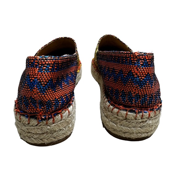 Soft Surroundings Nissa Espadrille Metallic Woven Tribal Print Slip On Shoes 7 - Picture 7 of 14
